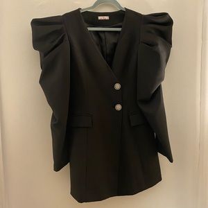 Blazer Dress w Puff Sleeves